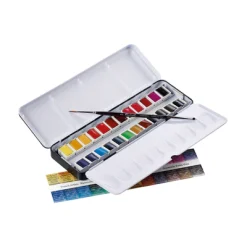 24 Half-Pan Watercolour Metal Set